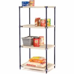 Nexel®, Nexelite®, 4 Tier, Vented Plastic Mat Shelving Unit, 30"W x 18"D x 63"H -Shelving Sales Store 331499N 09 1