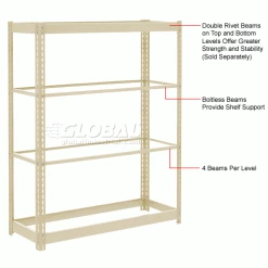 Global Industrial™ 48" Long Tan Single Rivet Beam -Shelving Sales Store 331641 4wco 1