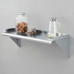 Global Industrial™ Wall Mount Shelf with 1-1/2" Lip 18 Gauge 430 Stainless Steel 36"W x 12"D -Shelving Sales Store 493627 04