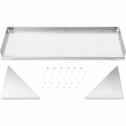 Global Industrial™ Wall Mount Shelf with 1-1/2" Lip 18 Gauge 430 Stainless Steel 36"W x 12"D -Shelving Sales Store 493627 06