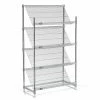 Nexel® Chrome, 4 Tier, Slant Wire Shelving, Starter Unit, 48"W x 24"D x 63"H