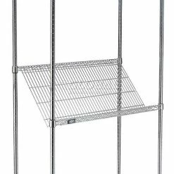 Nexel® Chrome, 4 Tier, Slant Wire Shelving, Starter Unit, 48"W x 24"D x 63"H -Shelving Sales Store 504100 36