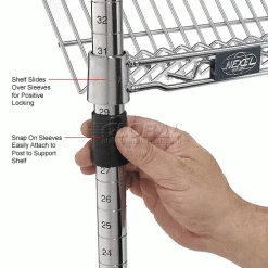 Nexel® Chrome, 5 Tier, Slant Wire Shelving, Starter Unit, 36"W x 18"D x 54"H -Shelving Sales Store 504100 3wco