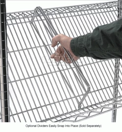 Nexel® Chrome, 4 Tier, Slant Wire Shelving, Starter Unit, 36"W x 18"D x 63"H -Shelving Sales Store 504100 4wco 4