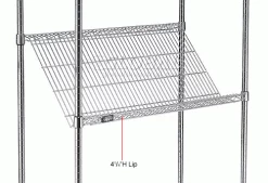 Nexel® Chrome, 5 Tier, Slant Wire Shelving, Starter Unit, 36"W x 18"D x 54"H -Shelving Sales Store 504104 5wco