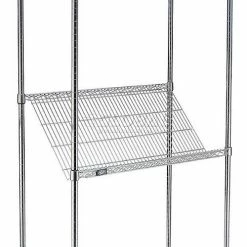 Nexel® Chrome, 5 Tier, Slant Wire Shelving, Starter Unit, 36"W x 18"D x 54"H -Shelving Sales Store 504124 36