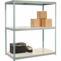 Global Industrial™ Wide Span Rack 72x24x60, 3 Shelves Deck 900 Lb. Cap Per Level, Gray -Shelving Sales Store 504219GY 07 7