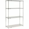 Nexel® Chrome, 4 Tier, Quick Adjust, Wire Shelving Starter Unit, 60"W x 18"D x 86"H