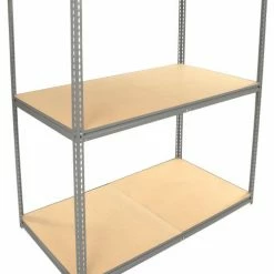 Global Industrial™ High Cap. Starter Rack 72Wx24Dx96H 3 Levels Wood Deck 1000lb Per Shelf GRY -Shelving Sales Store 580897GY 02 1
