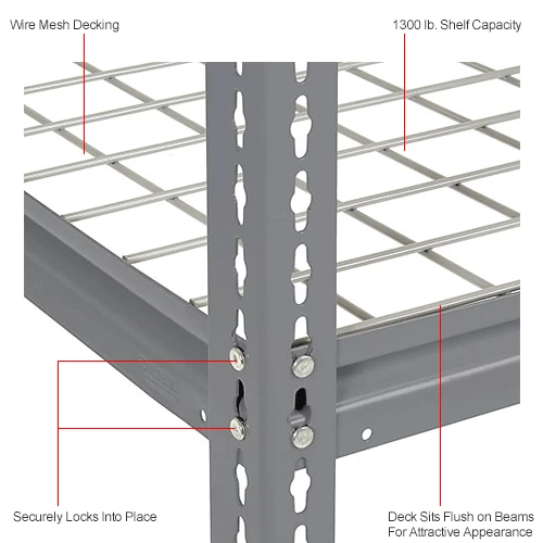 Global Industrial High Cap. Starter Rack 60Wx36Dx84H 3 Levels Wire Deck 1300lb Per Shelf GRY 14 Global Industrial High Cap. Starter Rack 60Wx36Dx84H 3 Levels Wire Deck 1300lb Per Shelf GRY - Image 14