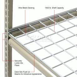 Global Industrial™ High Capacity Add-On Rack 48x24x843 Levels Wire Deck 1500 Lb Per Level Tan -Shelving Sales Store 580950 2wco