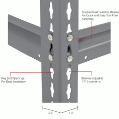 Global Industrial™ High Cap. Starter Rack 96Wx24Dx96H 3 Levels Wire Deck 800lb Per Shel Gray -Shelving Sales Store 580959GYIN 3wco