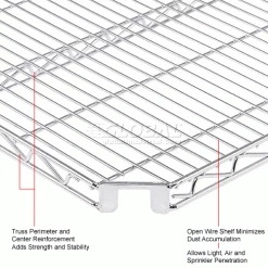 Nexel® E-Z Adjust Shelf 48x24 with Clips & 4 Hooks -Shelving Sales Store 580CP26 2wco 4