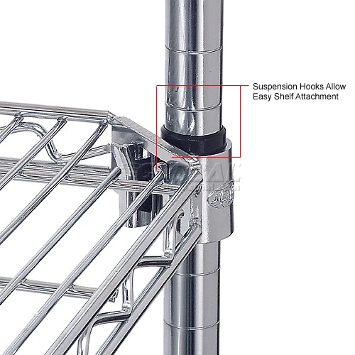 Nexel® E-Z Adjust Shelf 60x18 with Clips & 4 Hooks 20 Nexel® E-Z Adjust Shelf 60x18 with Clips & 4 Hooks - Image 20