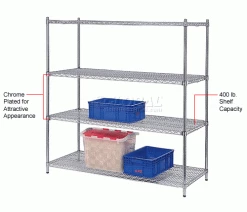 Nexel® E-Z Adjust Shelf 48x24 with Clips & 4 Hooks -Shelving Sales Store 580CP26 5wco 4