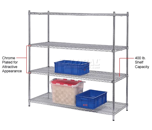 Nexel® S2448AC Chrome Quick Adjust Wire Shelf 48"W x 24"D 21 Nexel® S2448AC Chrome Quick Adjust Wire Shelf 48"W x 24"D - Image 21