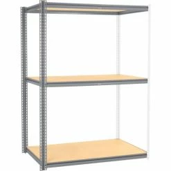 Global Industrial™ High Cap. Add-On Rack 60Wx24Dx84H 3 Levels Wood Deck 1300 Lb. Per Level GRY