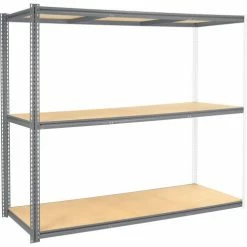 Global Industrial™ High Capacity Add-On Rack 96x36x843 Levels Wood Deck 800 Lb Per Level GRY