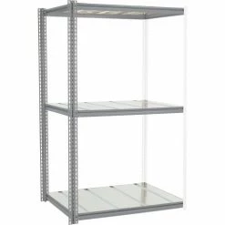 Global Industrial™ High Cap. Add-On Rack 48Wx48Dx60H 3 Levels Steel Deck 1500lb Per Level GRY
