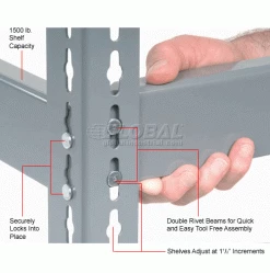 Global Industrial™ Extra Heavy Duty Shelving 36"W x 24"D x 84"H With 5 Shelves, No Deck, Gray -Shelving Sales Store 601873 2wco 16