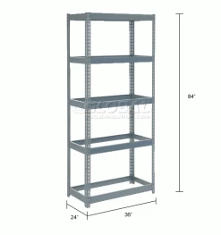 Global Industrial™ Extra Heavy Duty Shelving 36"W x 24"D x 84"H With 5 Shelves, No Deck, Gray -Shelving Sales Store 601874 dim