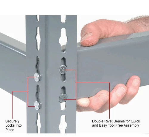 Global Industrial Extra Heavy Duty Shelving 48"W x 18"D x 84"H With 7 Shelves, Wood Deck, Gry 13 Global Industrial Extra Heavy Duty Shelving 48"W x 18"D x 84"H With 7 Shelves, Wood Deck, Gry - Image 13
