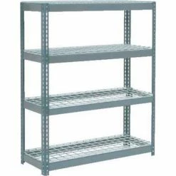 Global Industrial Extra Heavy Duty Shelving 48"W x 24"D x 72"H With 4 Shelves, Wire Deck, Gry