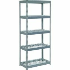 Global Industrial™ Extra Heavy Duty Shelving 36"W x 12"D x 72"H With 5 Shelves, Wire Deck, Gry