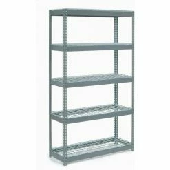 Global Industrial Extra Heavy Duty Shelving 48"W x 24"D x 84"H With 5 Shelves, Wire Deck, Gry