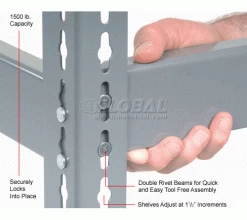 Global Industrial™ Additional Shelf Level Boltless 48"W x 12"D - Gray -Shelving Sales Store 601902 3wco 2