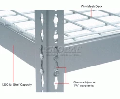 Global Industrial™ Additional Shelf Level Boltless Wire Deck 48"W x 24"D - Gray 19 Global Industrial™ Additional Shelf Level Boltless Wire Deck 48"W x 24"D - Gray -Shelving Sales Store 601919 4wco