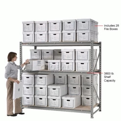 Global Industrial™ Record Storage Rack Starter 60"W x 18"D x 72"H -Shelving Sales Store 613129 1wco