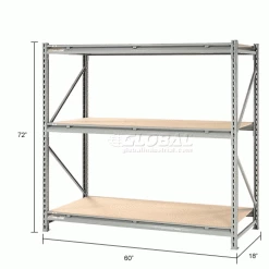 Global Industrial™ Record Storage Rack Starter 60"W x 18"D x 72"H -Shelving Sales Store 613129 dim