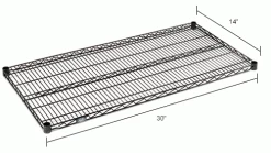 Nexel® S1430B Black Epoxy Wire Shelf 30"W x 14"D -Shelving Sales Store 711072IN dim