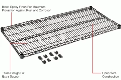 Nexel® S1442B Black Epoxy Wire Shelf 42"W x 14"D -Shelving Sales Store 711074IN 1wco