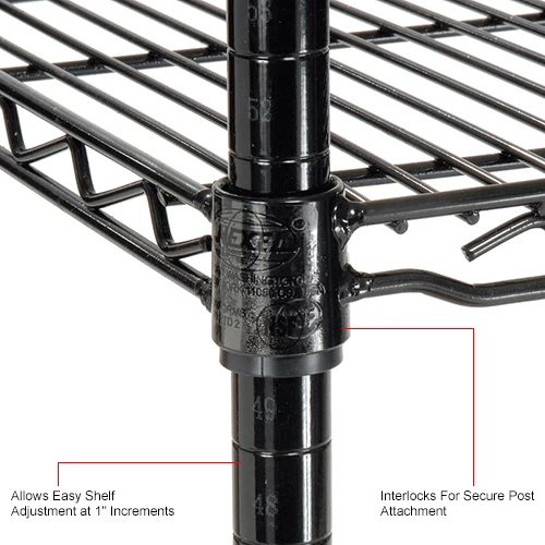 Nexel® S1448B Black Epoxy Wire Shelf 48"W x 14"D 4 Nexel® S1448B Black Epoxy Wire Shelf 48"W x 14"D - Image 4