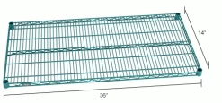 Nexel® S1436G Poly-Green® Epoxy Wire Shelf 36"W x 14"D -Shelving Sales Store 711089IN dim