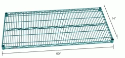 Nexel® S1460G Poly-Green® Epoxy Wire Shelf 60"W x 14"D -Shelving Sales Store 711093IN dim
