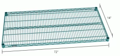 Nexel® S1472G Poly-Green® Epoxy Wire Shelf 72"W x 14"D -Shelving Sales Store 711094IN dim