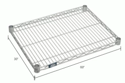 Nexel® S3060EP Nexelate® Wire Shelf 60"W x 30"D -Shelving Sales Store 711105IN dim