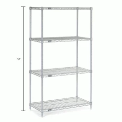 Nexel® P63C Chrome Post 63"H - 4 Pack -Shelving Sales Store 711232IN dim