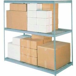 Global Industrial™ Wide Span Rack 96Wx24Dx60H, 3 Shelves Wire Deck 800 Lb Cap. Per Level, Gray