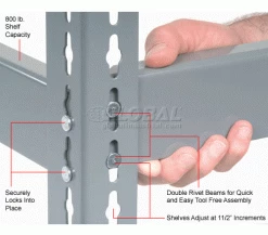 Global Industrial Bulk Rack Shelf Without Deck 96"W x 36"D - Gray 8 Global Industrial Bulk Rack Shelf Without Deck 96"W x 36"D - Gray -Shelving Sales Store 785549GY 2wco