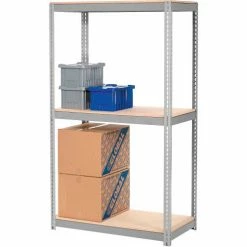Global Industrial™ Expandable Add-On Rack 36x12x84 3 Level Wood Deck 1500 lb. Cap Per Level GRY -Shelving Sales Store 785560GY 01 12