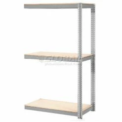 Global Industrial™ Expandable Add-On Rack 96x36x84 3 Level Wood Deck 1100 lb. Cap Per Level GRY