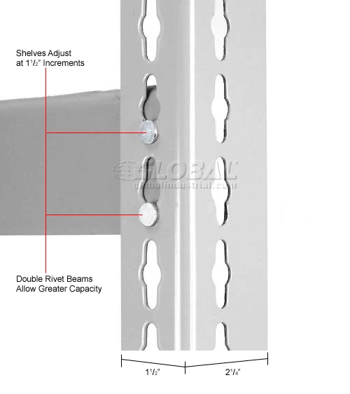 Global Industrial Expandable Starter Rack 36x24x84 3 Level Wire Deck 1500 lb. Cap Per Deck GRY 13 Global Industrial Expandable Starter Rack 36x24x84 3 Level Wire Deck 1500 lb. Cap Per Deck GRY - Image 13