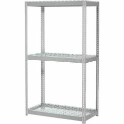 Global Industrial™ Expandable Starter Rack 36x24x84 3 Level Wire Deck 1500 lb. Cap Per Deck GRY