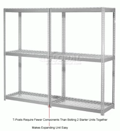 Global Industrial™ Expandable Add-On Rack 48x18x84 3 Level Wire Deck 1500 lb. Cap Per Level GRY -Shelving Sales Store 785627GY 2wco