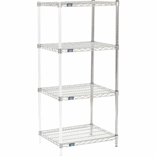 Nexel® Chrome, 4 Tier, Wire Shelving Add-On Unit, 30"W x 21"D x 54"H 1 Nexel® Chrome, 4 Tier, Wire Shelving Add-On Unit, 30"W x 21"D x 54"H