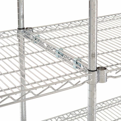 Nexel® Chrome, 4 Tier, Wire Shelving Add-On Unit, 30"W x 21"D x 54"H 2 Nexel® Chrome, 4 Tier, Wire Shelving Add-On Unit, 30"W x 21"D x 54"H - Image 2